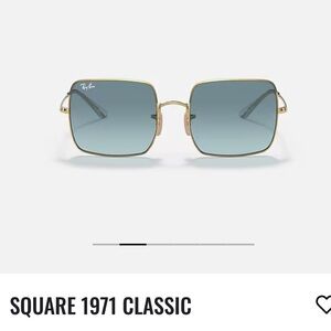 NEEDS TO GO! Ray-Ban Square 1971 Classic Gold/Blue Polarized Sunglasses